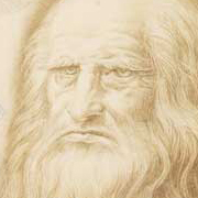 “Serie Uomini Illustri” inizio Anni ’60 - Bozzetto di Fiorenzo Masino Bessi - Ritratto di Leonardo
