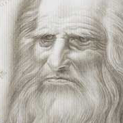 “Serie Uomini Illustri” inizio Anni ’60 - Bozzetto di Fiorenzo Masino Bessi - Ritratto di Leonardo