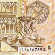 Lire 5.000 “tipo 1979” - Bozzetto di Giovanni Pino - “Fontana delle tartarughe” (Roma) e vari elementi architettonici