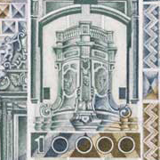 Bozzetto Lire 10.000 “tipo 1976” di Giovanni Pino - vari elementi architettonici